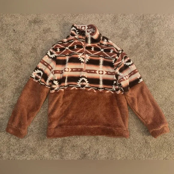 Cozy Brown Patterned Women's Pullover - Picture 1 of 1